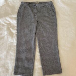 Women's LL Bean Pant Herringbone Straight-Leg Business Casual Monochrome Size 18